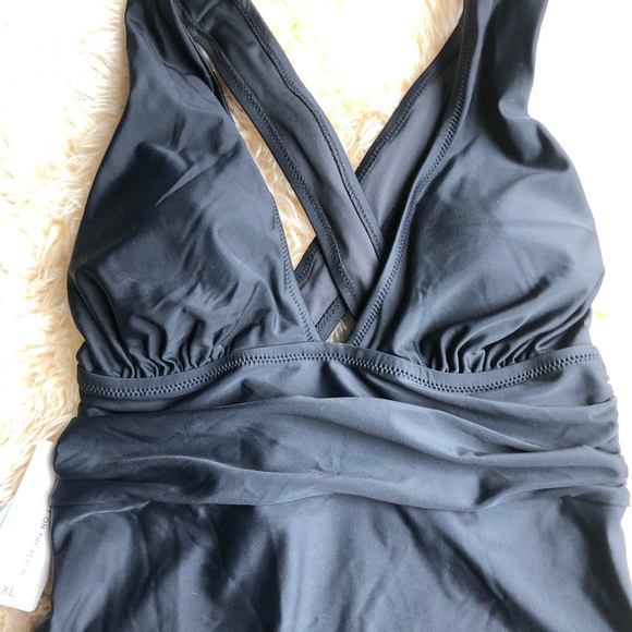 Cupshe black cross strap bathing suit XL NWT - Picture 8 of 9